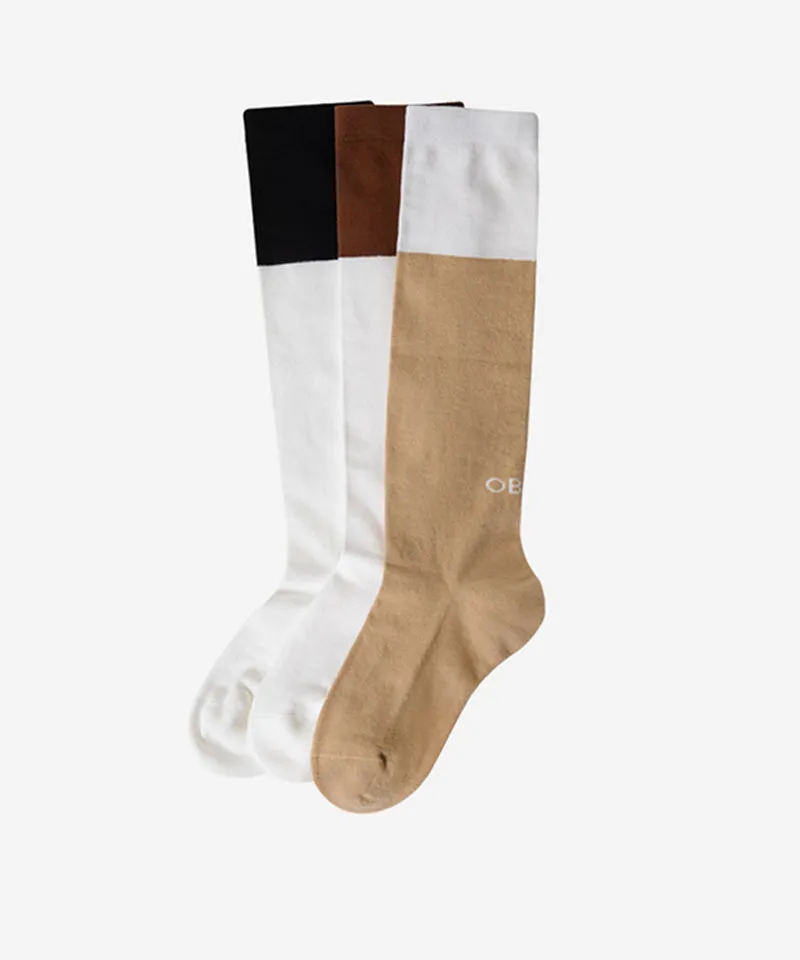 OBER Golf One-Tone Color Blocking Socks - Black
