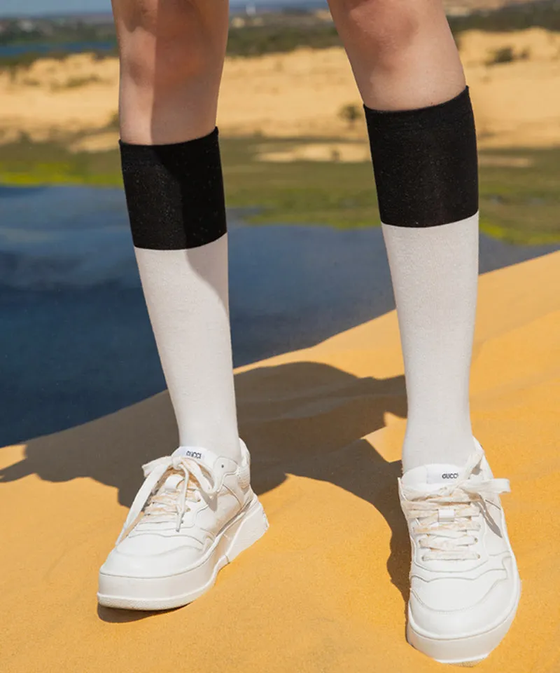 OBER Golf One-Tone Color Blocking Socks - Black