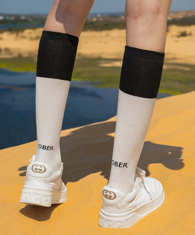 OBER Golf One-Tone Color Blocking Socks - Black