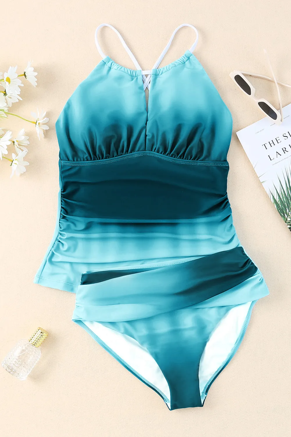 Oceanic Peekaboo Halter Tankini Swimsuit