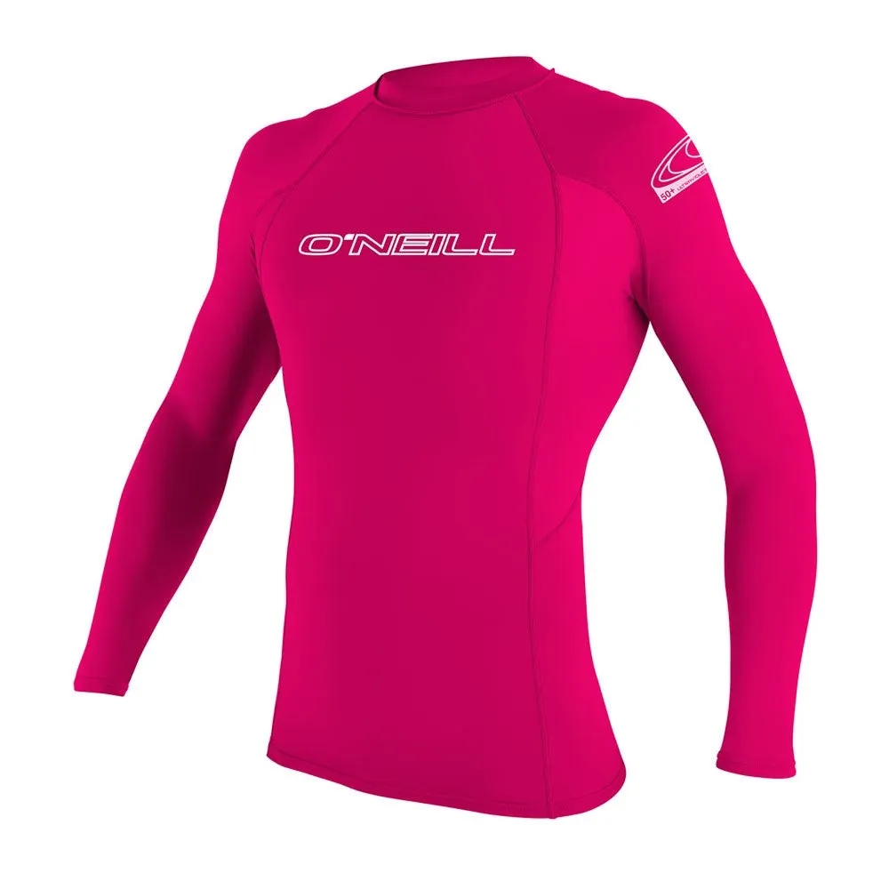 O'Neill Youth Basic Skins Long Sleeve Rash Guard  - Watermelon