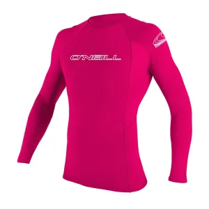 O'Neill Youth Basic Skins Long Sleeve Rash Guard  - Watermelon