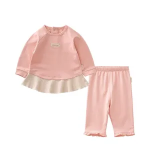 Organic Ruffle T-shirt & Trousers Outfits for Baby Girl