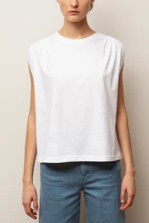 OVERSIZED SLEEVELESS COTTON TOP "ISABEL" WHITE