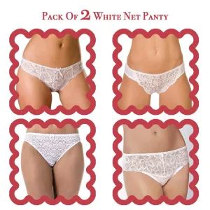 Pack of 2 Bridal White Colour Net Panty