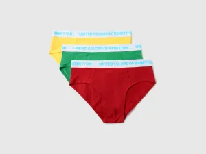 Pack of 3 Solid Colour Low Rise Briefs