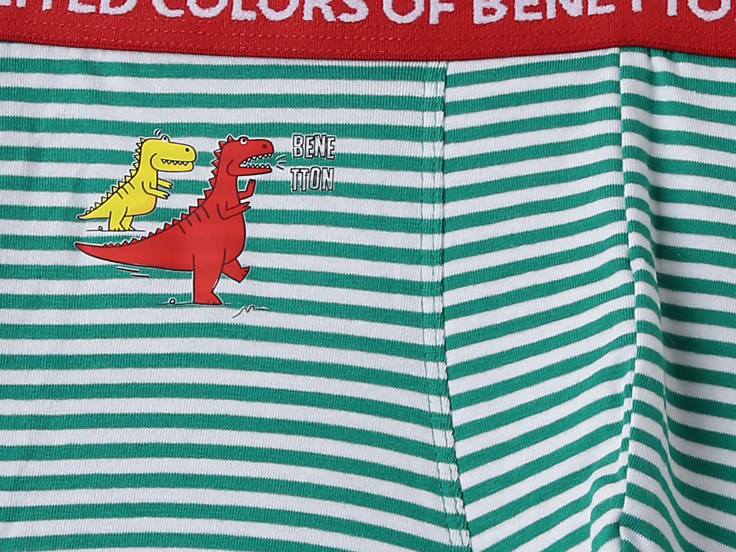 Pack of 3 Striped & Dino Sticker Print Low Rise Boxer Briefs