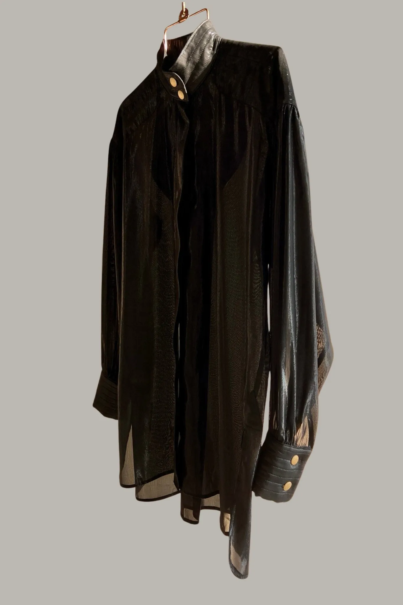 Paisano Blouse Black & Gold Silk Lame’ {Made to Order}