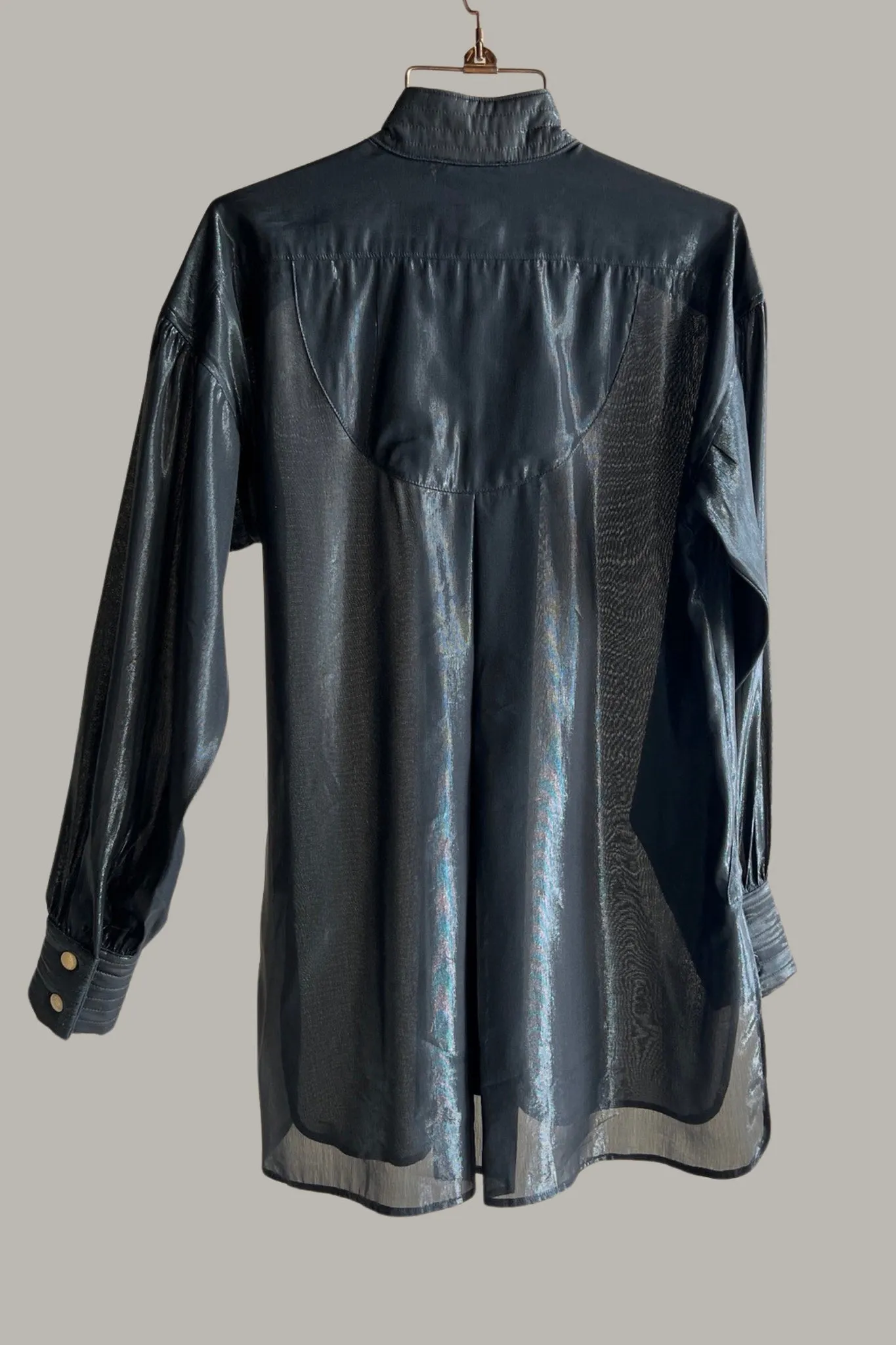 Paisano Blouse Black & Gold Silk Lame’ {Made to Order}