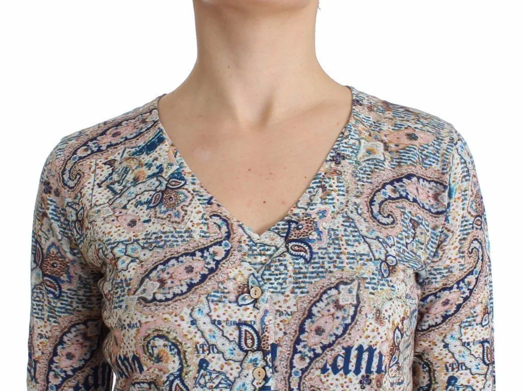 Paisley printed knit tank top