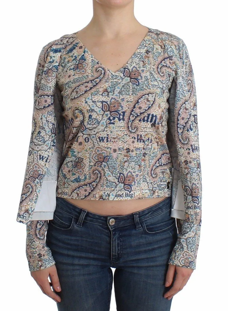 Paisley printed knit tank top