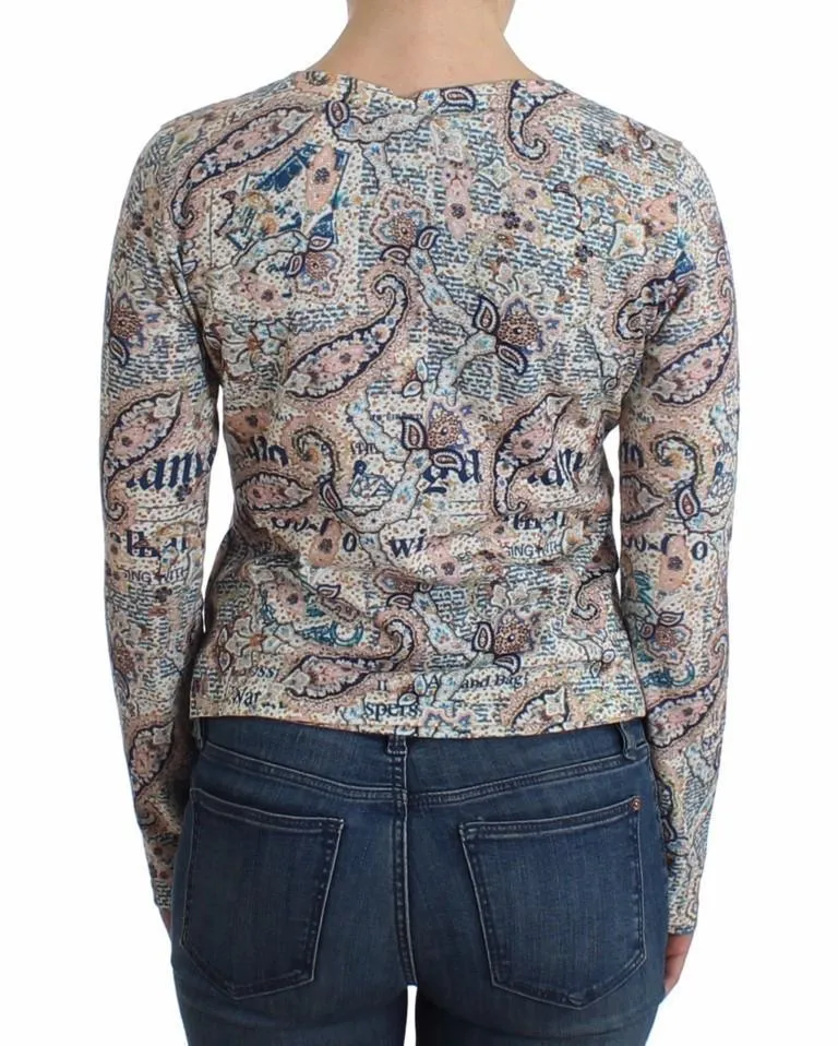 Paisley printed knit tank top