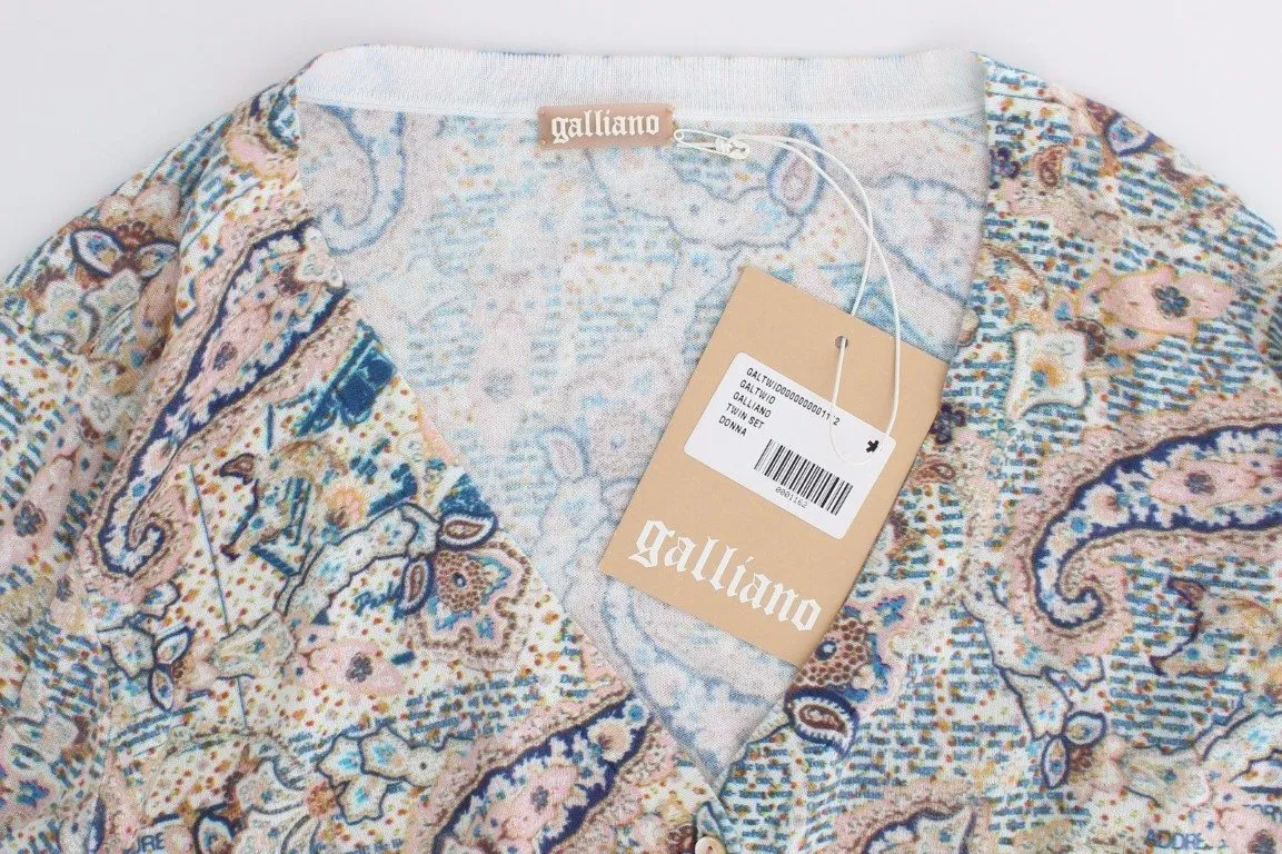 Paisley printed knit tank top