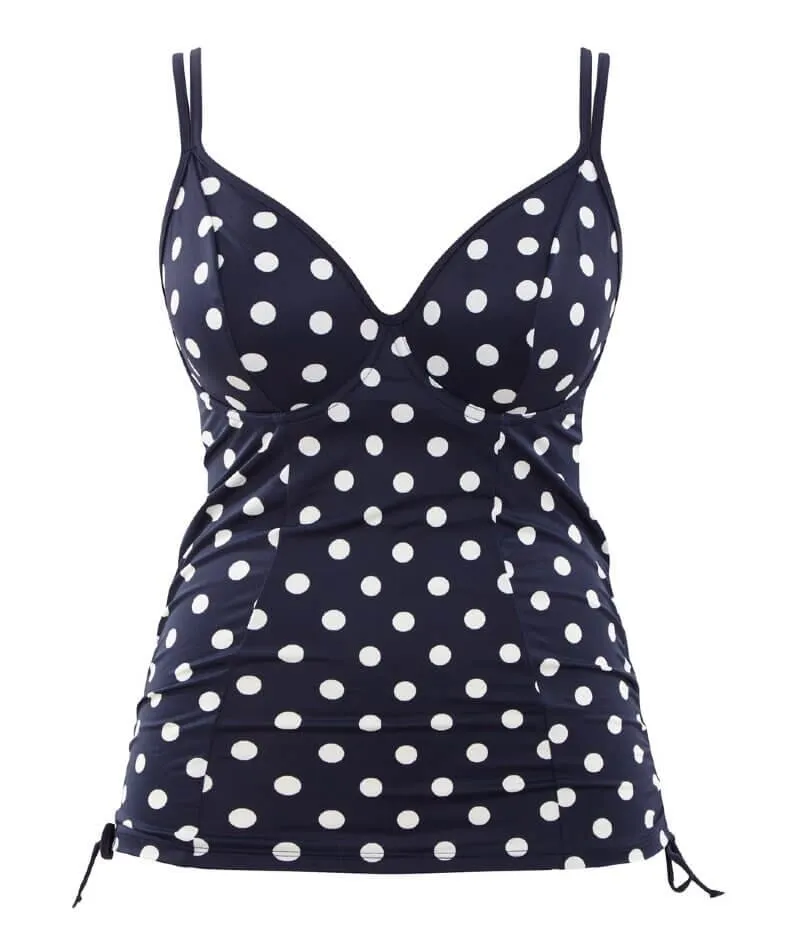 Panache Swimwear Anya Riva Spot Balconnet Wired Tankini - Navy/Vanilla