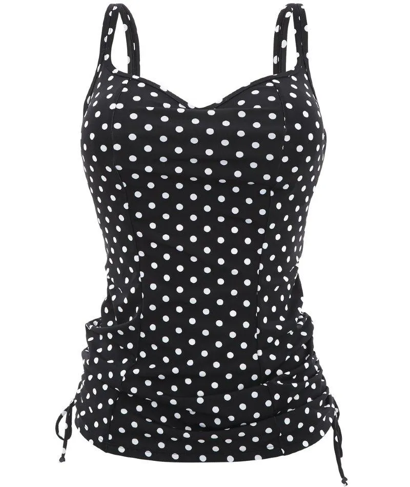 Panache Swimwear Anya Spot Balconnet Underwired Tankini Top - Black White