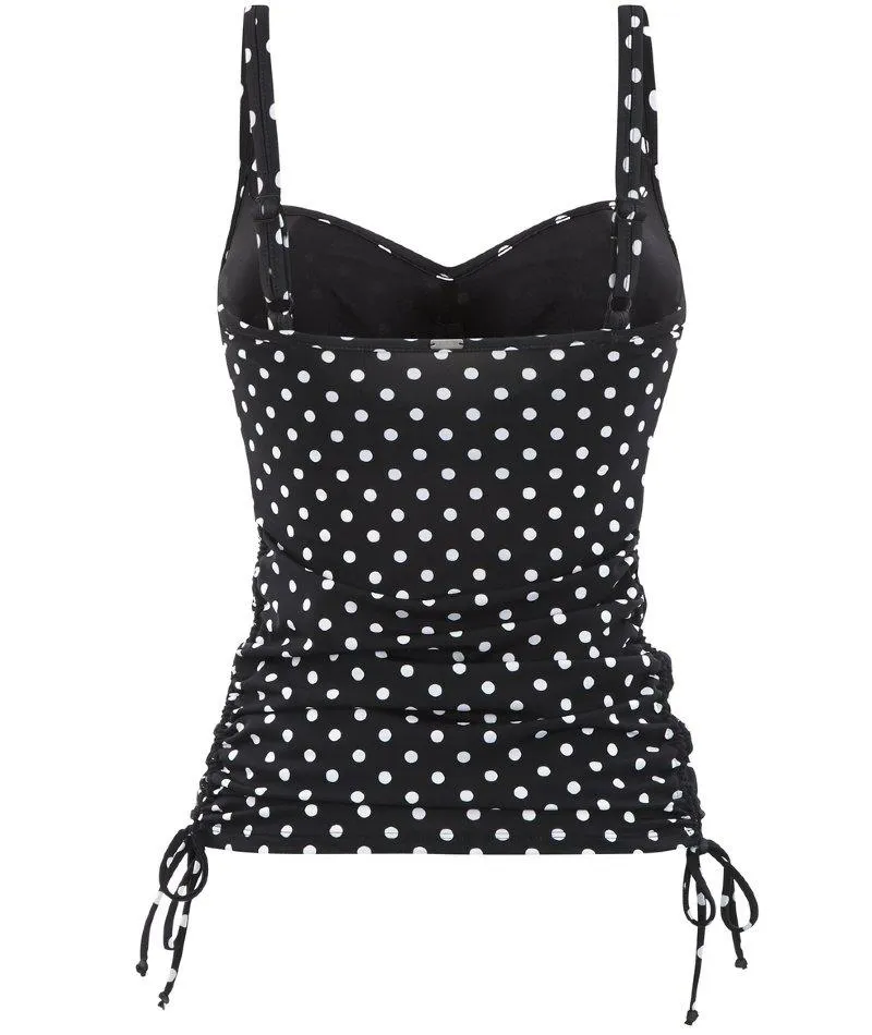 Panache Swimwear Anya Spot Balconnet Underwired Tankini Top - Black White
