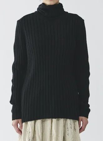 Pas de Calais Cashmere Lamb Ribbed Turtleneck Pullover