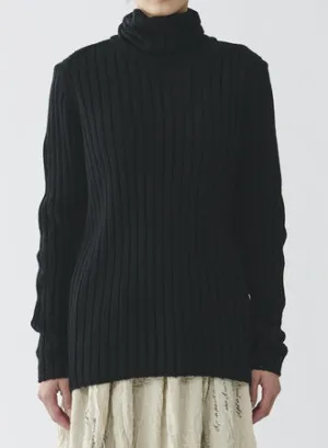 Pas de Calais Cashmere Lamb Ribbed Turtleneck Pullover