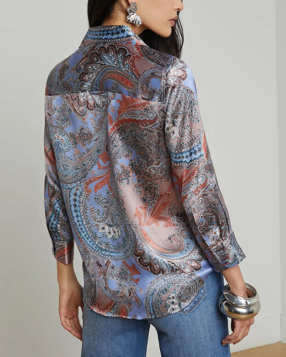 Periwinkle French Paisley Dani Blouse