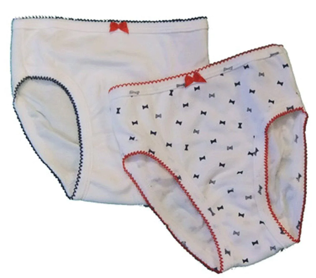 Petit Bateau 2 Pack White & Bow Print Panties