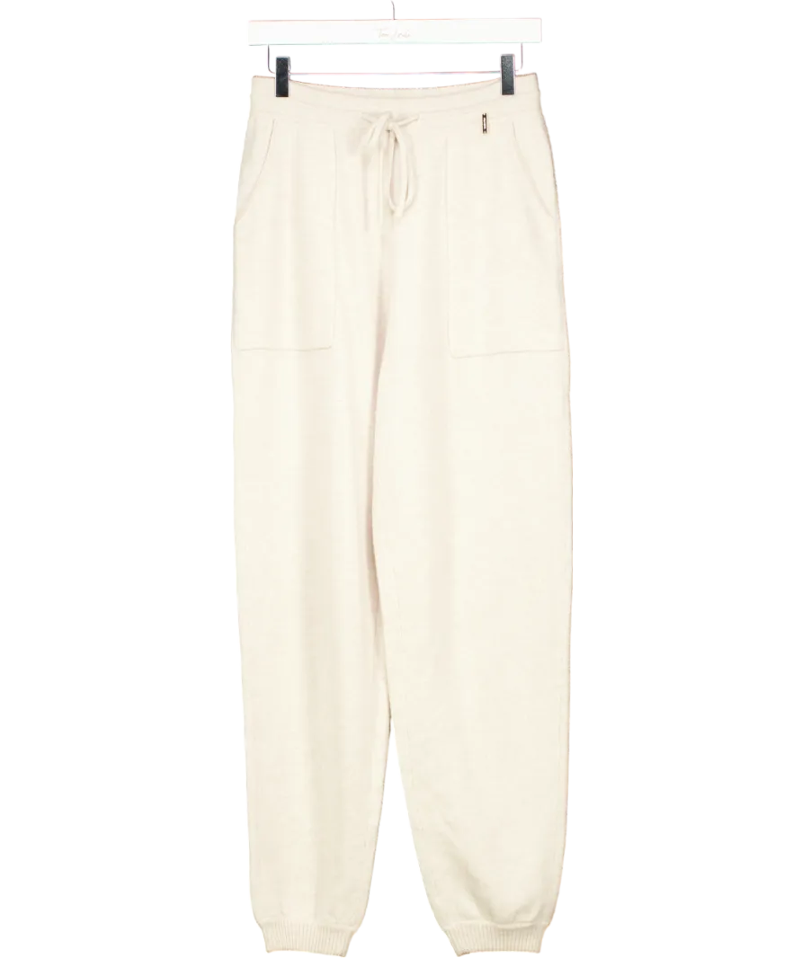 Piazza Castello Beige Impero Wide Leg Cashmere Trousers UK L