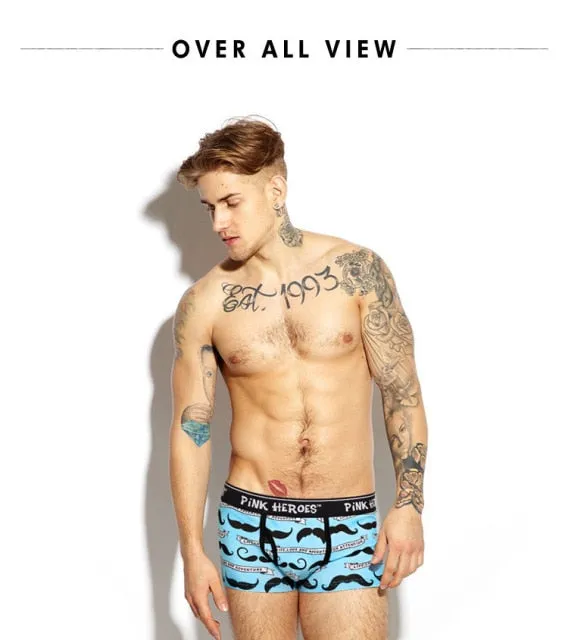 Pink Hero Cotton Fashion Brand Print Sexy Couples Lovers Underwear Character Women Low waist Briefs Ladies Panties