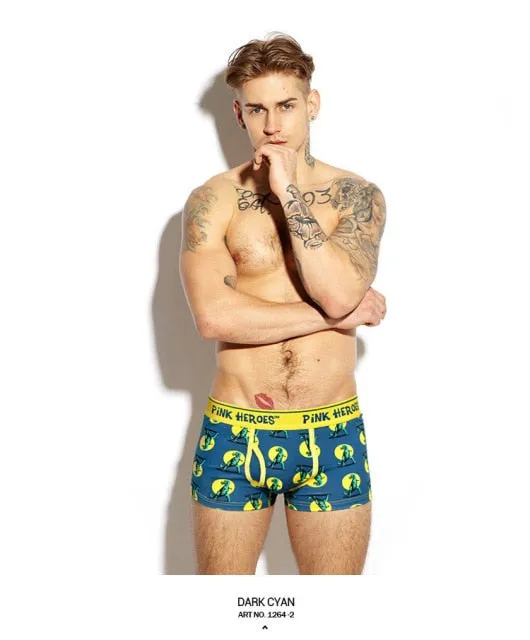 Pink Hero Cotton Fashion Brand Print Sexy Couples Lovers Underwear Character Women Low waist Briefs Ladies Panties