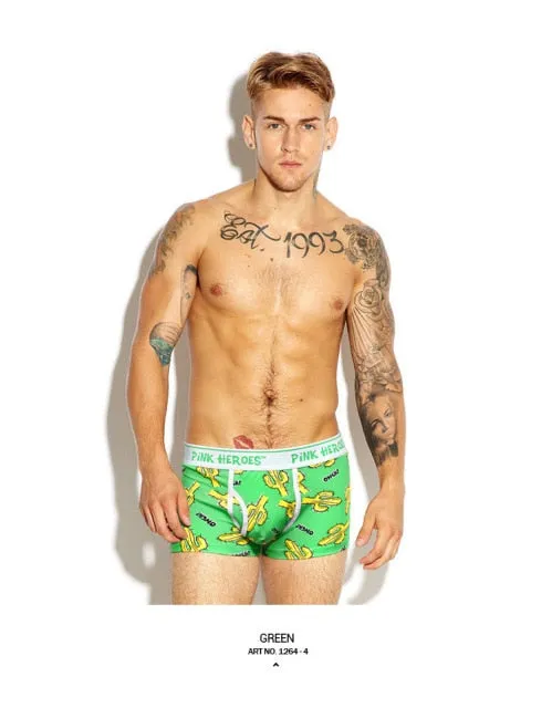 Pink Hero Cotton Fashion Brand Print Sexy Couples Lovers Underwear Character Women Low waist Briefs Ladies Panties