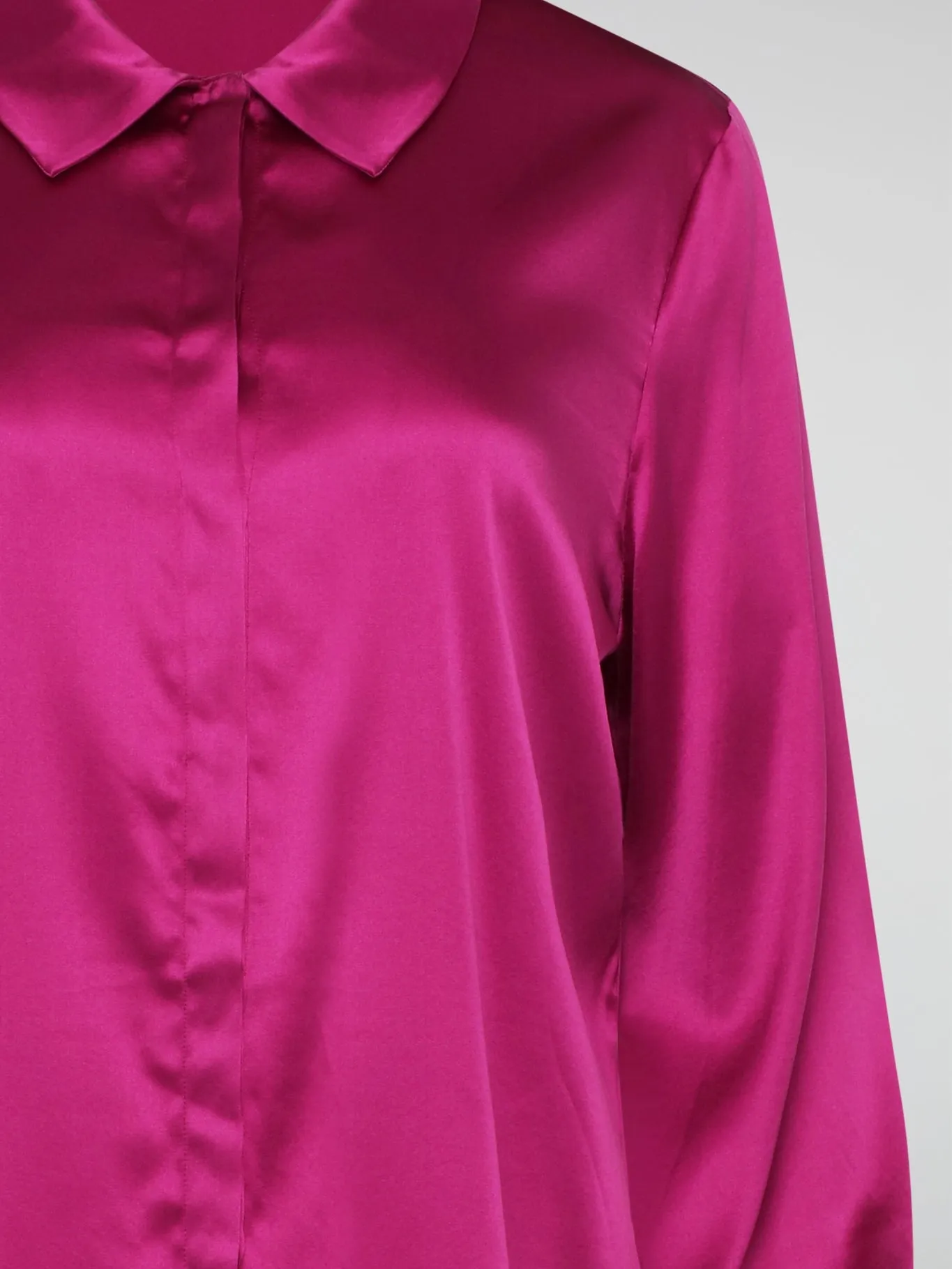 Pink Long Sleeve Silk Shirt