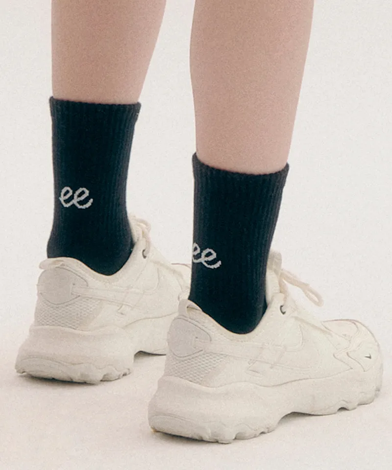 PIV'VEE ee Logo Socks - Ebony Black