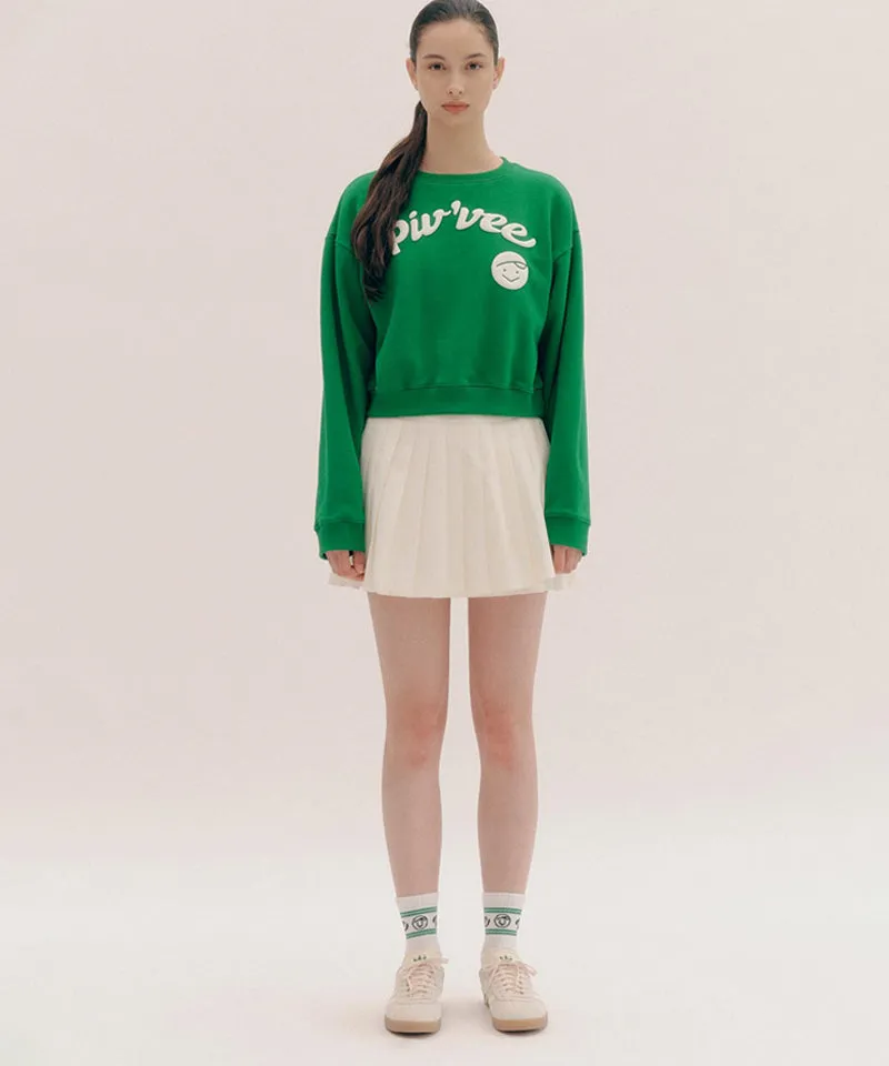 PIV'VEE Stripe Crew Socks - Cloud White/ Green