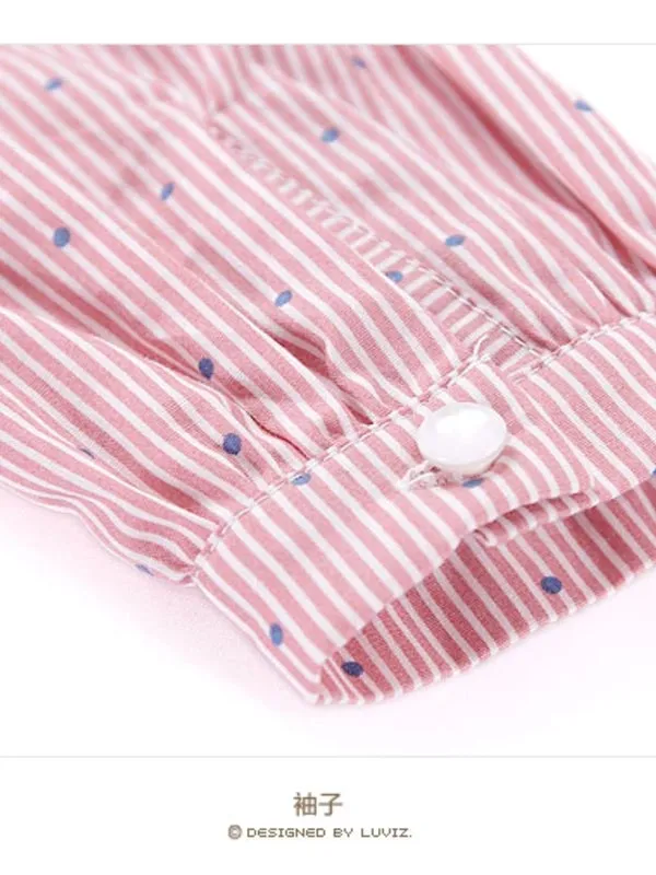 polka dots ruffled shirt