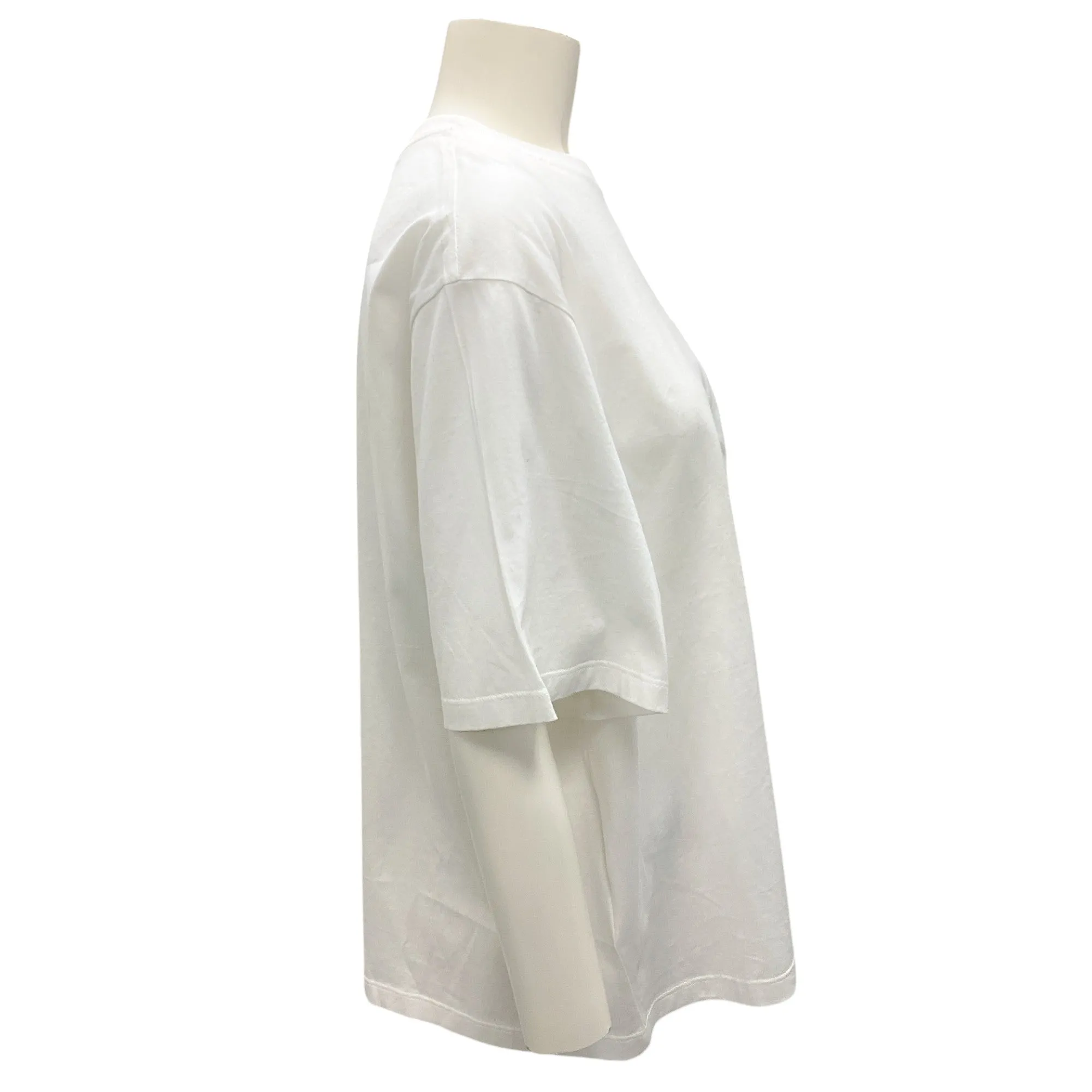 Prada White 2018 Logo Patch Short Sleeved Cotton T-Shirt