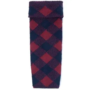 Premium Merino Wool Full Evening Diced Kilt Hose - Navy and Claret