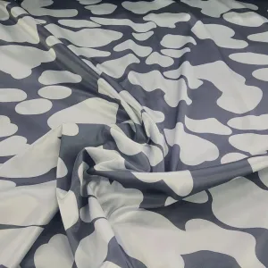Printed Stretch Satin Grey 150cm