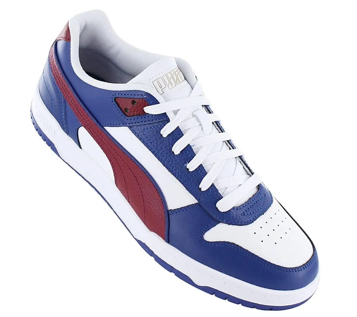 Puma Rebound RBD GAME Low - Herren Schuhe Leder Blau-Weiß 386373-15