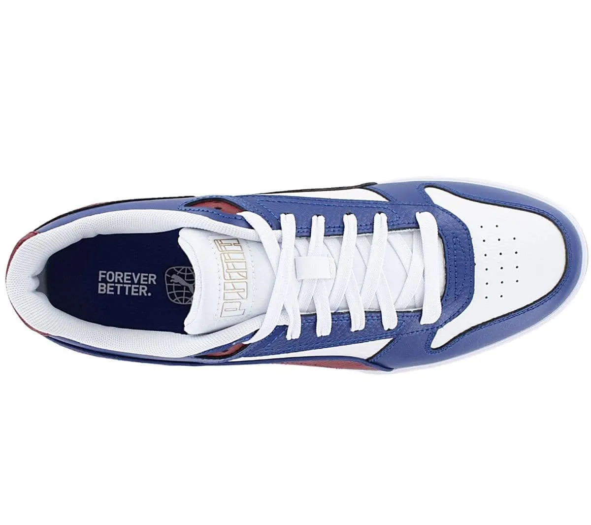 Puma Rebound RBD GAME Low - Herren Schuhe Leder Blau-Weiß 386373-15
