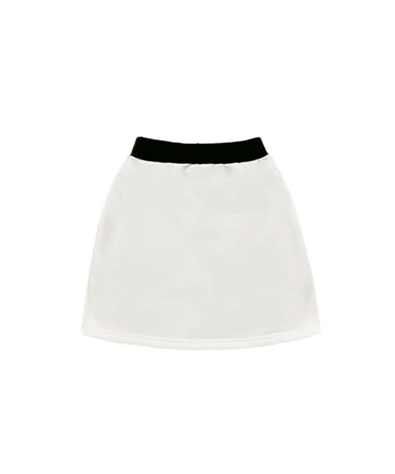 Q.C PLAY: Spandex Ribbed Pocket Banding Skirt - Ivory