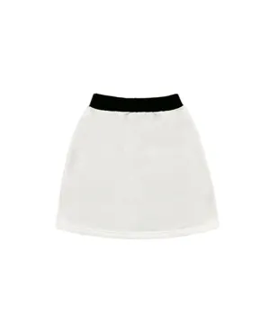 Q.C PLAY: Spandex Ribbed Pocket Banding Skirt - Ivory