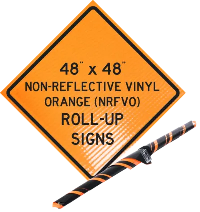 "UTILITY WORK AHEAD" Non-Reflective, Vinyl Roll-Up Sign, 48 x 48