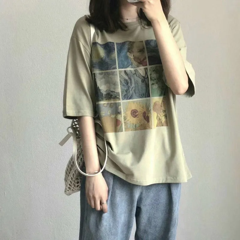 "VAN GOGH OIL PAINTING" T-SHIRTS K041701