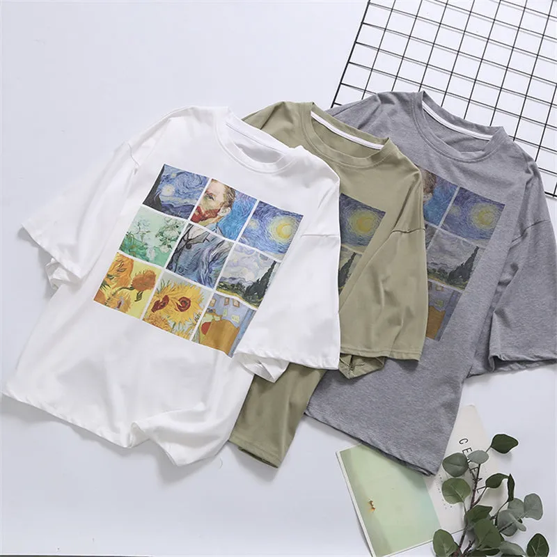 "VAN GOGH OIL PAINTING" T-SHIRTS K041701