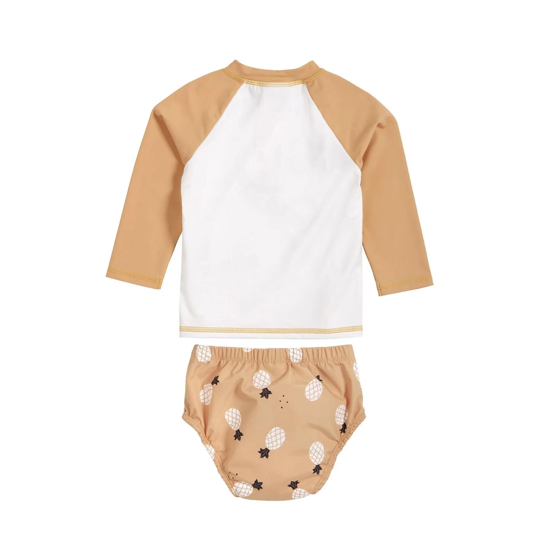 Raglan Rashguard   Swim Diaper Set, Pineapple