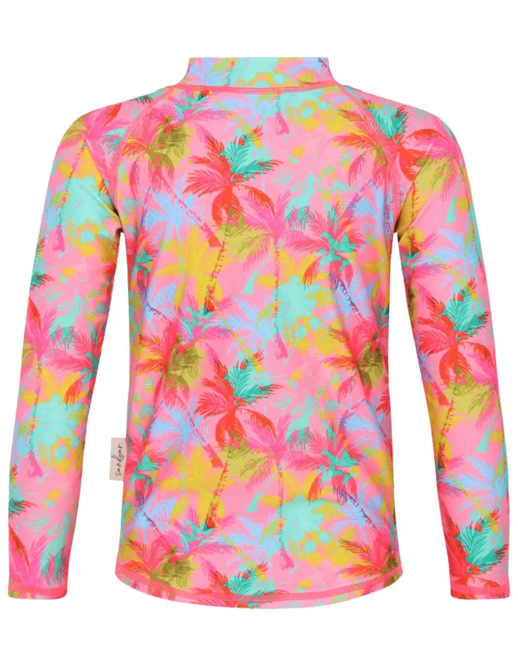 Rash Guard Bikini Set Pink Palm
