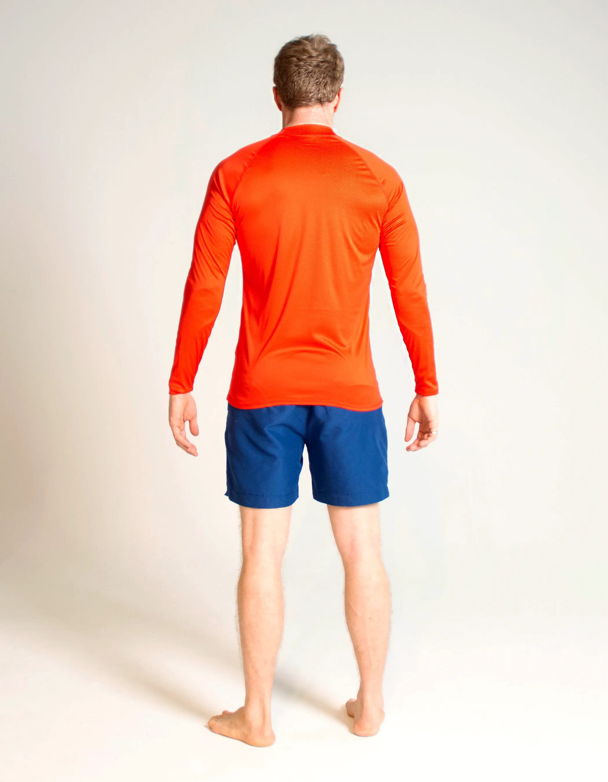 Red Long Sleeved Mens Rash Guard