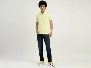 Regular Fit Henley Neck Solid T-Shirt