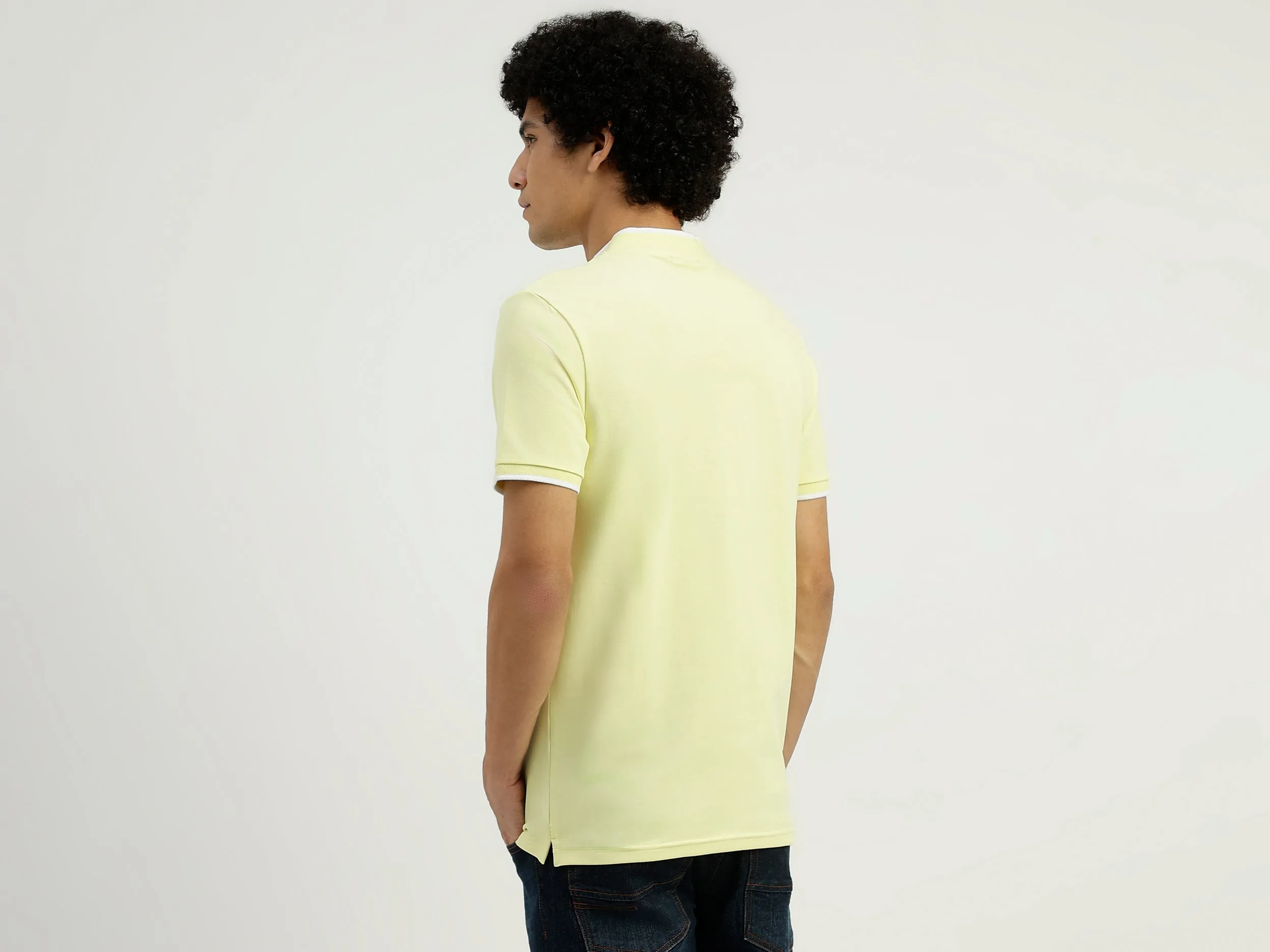 Regular Fit Henley Neck Solid T-Shirt