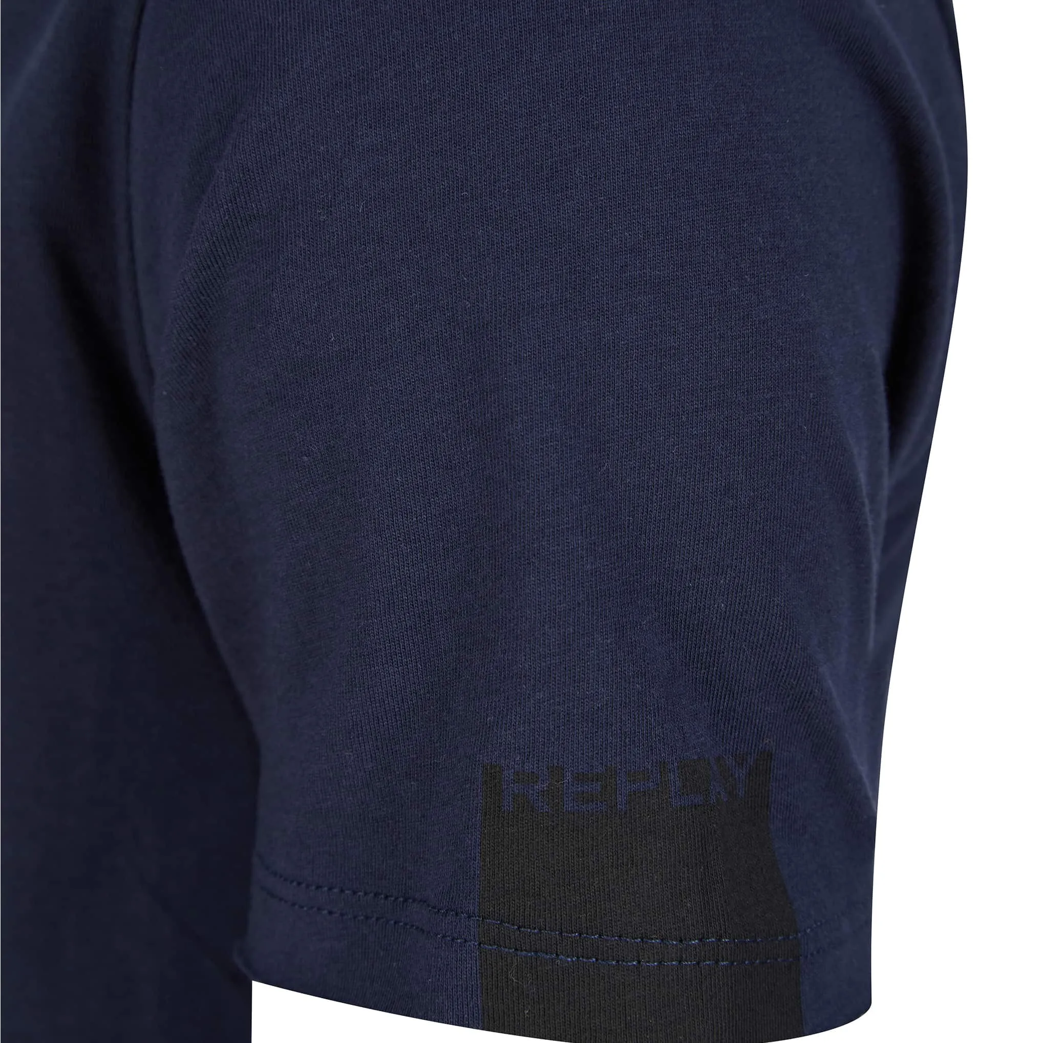 REPLAY RAW CUT V-NECK COTTON T-SHIRT