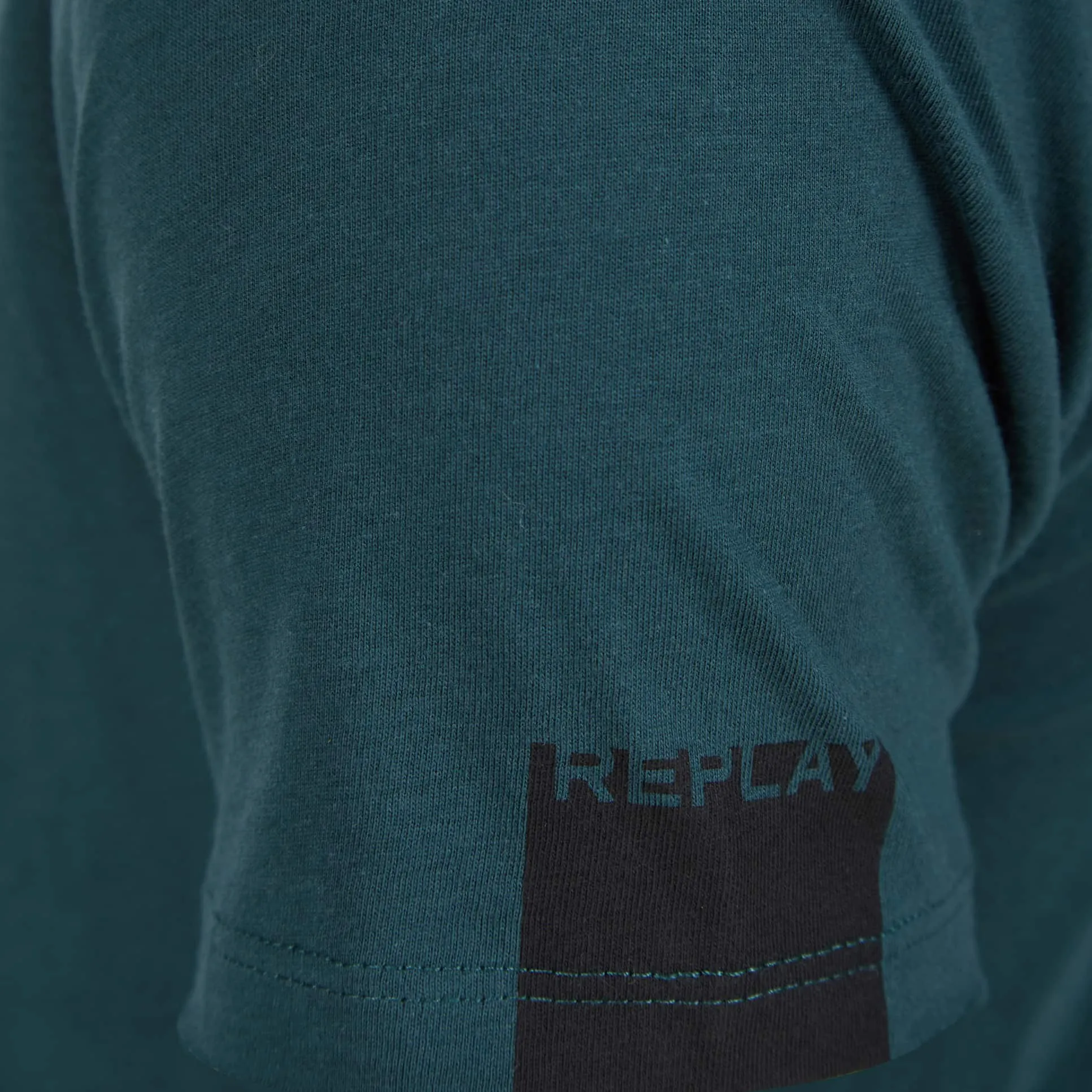 REPLAY RAW CUT V-NECK COTTON T-SHIRT