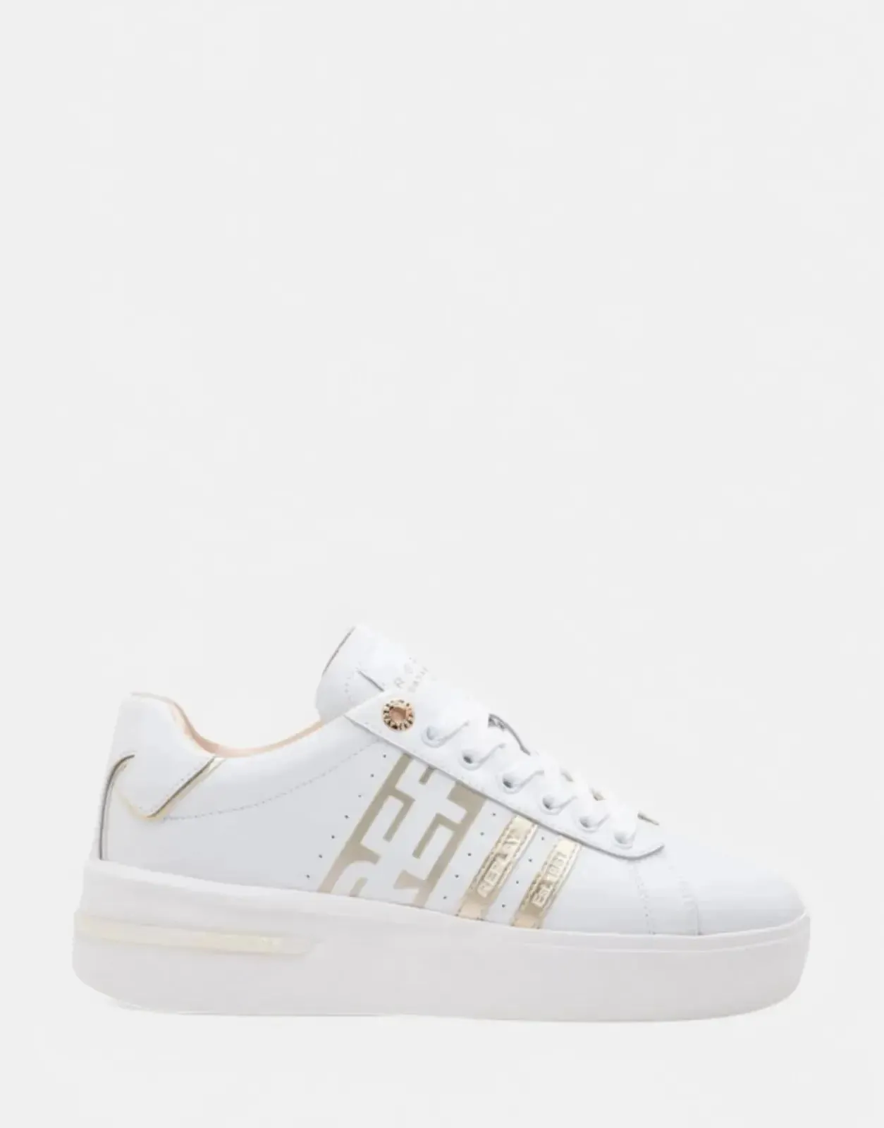Replay University Gold Stripes White Sneakers